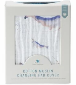 Little Unicorn Cotton Muslin Changing Pad Cover - Narwhal -Little Unicorn Store little unicorn cotton muslin changing pad cover narwhal 134