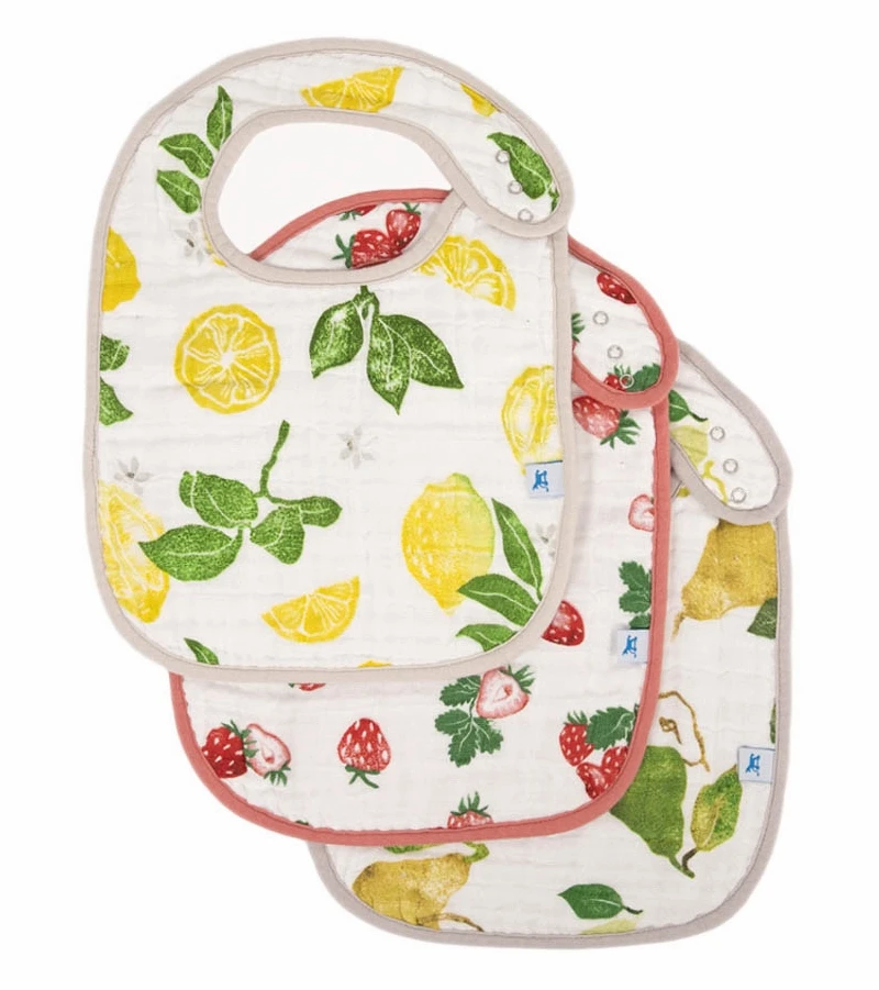 Little Unicorn Cotton Muslin Classic Bib 3 Pack - Fruit Stand 3 Little Unicorn Cotton Muslin Classic Bib 3 Pack - Fruit Stand
