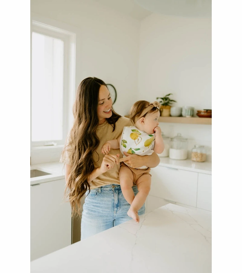 Little Unicorn Cotton Muslin Classic Bib 3 Pack - Fruit Stand 8 Little Unicorn Cotton Muslin Classic Bib 3 Pack - Fruit Stand - Image 6