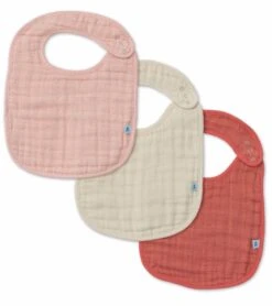 Little Unicorn Cotton Muslin Classic Bib 3 Pack - Rose Petal