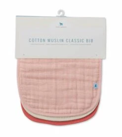 Little Unicorn Cotton Muslin Classic Bib 3 Pack - Rose Petal -Little Unicorn Store little unicorn cotton muslin classic bib 3 pack rose petal 134