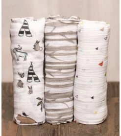 Little Unicorn Cotton Muslin Swaddle 3-pack - Forest Friends -Little Unicorn Store little unicorn cotton muslin swaddle 3 pack forest friends 256