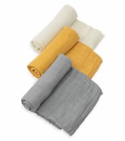 Little Unicorn Cotton Muslin Swaddle 3 Pack - Mustard Set