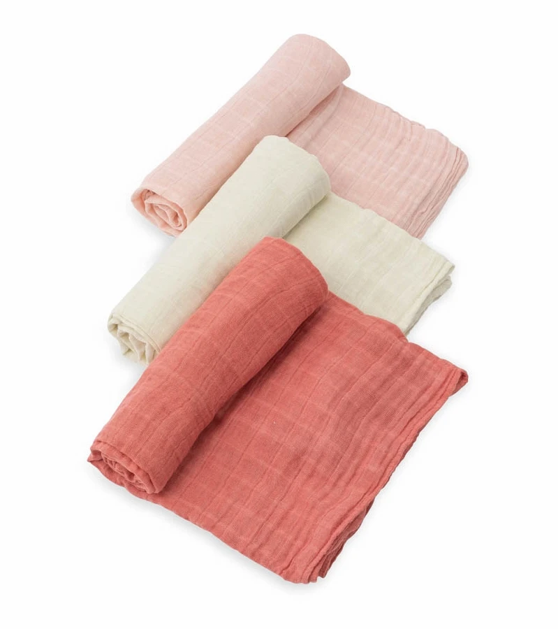 Little Unicorn Cotton Muslin Swaddle 3 Pack - Rose Petal Set 3 Little Unicorn Cotton Muslin Swaddle 3 Pack - Rose Petal Set