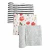 Little Unicorn Cotton Muslin Swaddle 3 Pack - Summer Poppy 2 Set -Little Unicorn Store little unicorn cotton muslin swaddle 3 pack summer poppy 2 set 131