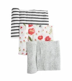 Little Unicorn Cotton Muslin Swaddle 3 Pack - Summer Poppy 2 Set