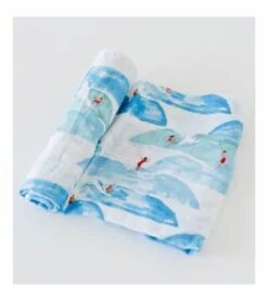 Little Unicorn Cotton Muslin Swaddle - Surf