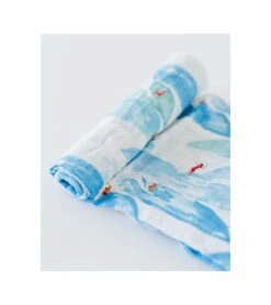 Little Unicorn Cotton Muslin Swaddle - Surf -Little Unicorn Store little unicorn cotton muslin swaddle surf 263