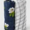 Little Unicorn Deluxe Muslin Swaddle 2 Pack White Anemone -Little Unicorn Store little unicorn deluxe muslin swaddle 2 pack white anemone 133