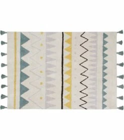 Lorena Canals Azteca Rug - Natural/Vintage Blue (4' 8" X 6' 7")
