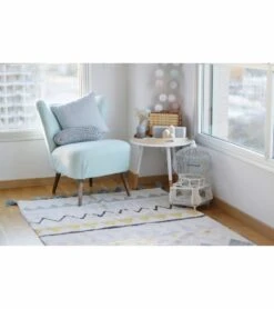 Lorena Canals Azteca Rug - Natural/Vintage Blue (4' 8" X 6' 7") -Little Unicorn Store lorena canals azteca rug natural vintage blue 4 8 x 6 7 242