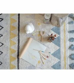 Lorena Canals Azteca Rug - Natural/Vintage Blue (4' 8" X 6' 7") -Little Unicorn Store lorena canals azteca rug natural vintage blue 4 8 x 6 7 244