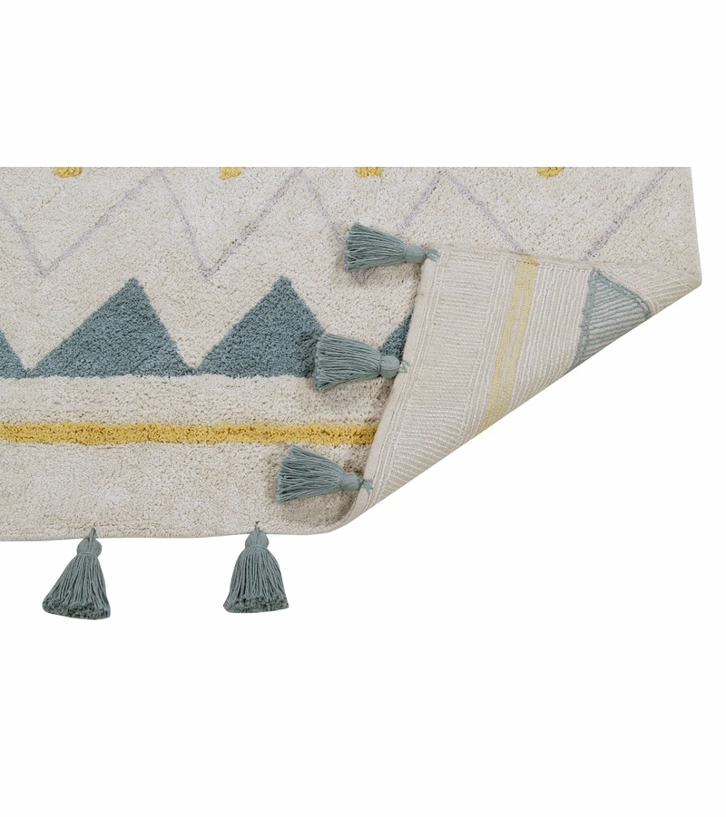 Lorena Canals Azteca Rug - Natural/Vintage Blue (4' X 5' 3") 4 Lorena Canals Azteca Rug - Natural/Vintage Blue (4' X 5' 3") - Image 2