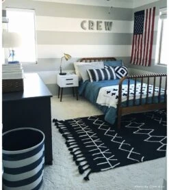 Lorena Canals Bereber Rug - Black (4' 8" X 6' 7") -Little Unicorn Store lorena canals bereber rug black 4 8 x 6 7 245