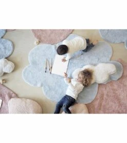 Lorena Canals Puffy Rug - Dream Blue (5' 3'' X 6') -Little Unicorn Store lorena canals puffy rug dream blue 5 3 x 6 224
