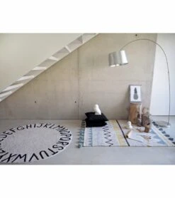Lorena Canals Round Rug - ABC - Natural/Black (5') -Little Unicorn Store lorena canals round rug abc natural black 5 202
