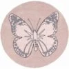 Lorena Canals Round Rug - Butterfly - Vintage Nude (5' 3") -Little Unicorn Store lorena canals round rug butterfly vintage nude 5 3 198