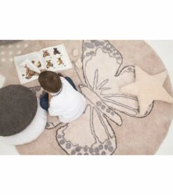 Lorena Canals Round Rug - Butterfly - Vintage Nude (5' 3") 9 Lorena Canals Round Rug - Butterfly - Vintage Nude (5' 3") -Little Unicorn Store lorena canals round rug butterfly vintage nude 5 3 200