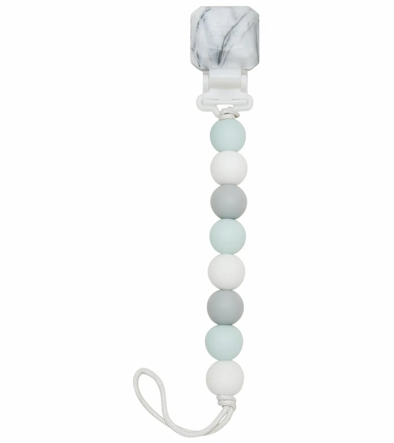 Loulou Lollipop Lolli Gem Pacifier Clip - Blue Grey 3 Loulou Lollipop Lolli Gem Pacifier Clip - Blue Grey