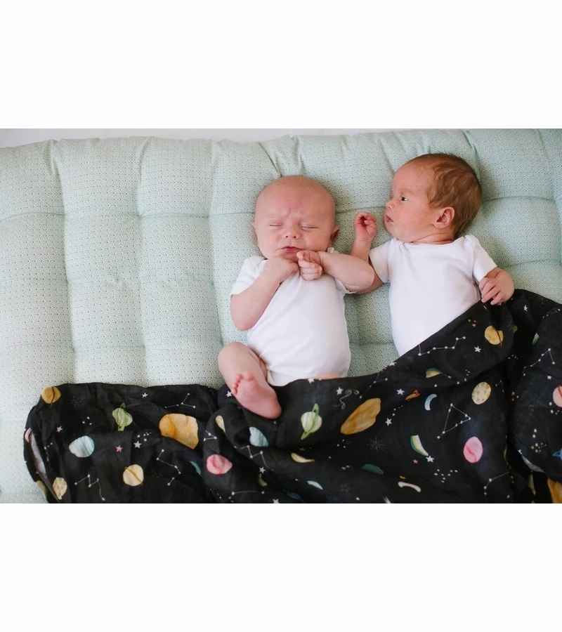 Loulou Lollipop Luxe Muslin Swaddle - Planets 6 Loulou Lollipop Luxe Muslin Swaddle - Planets - Image 4