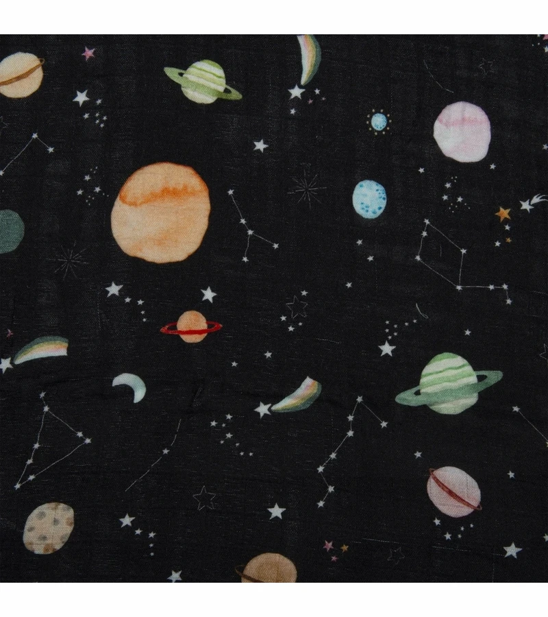Loulou Lollipop Luxe Muslin Swaddle - Planets 8 Loulou Lollipop Luxe Muslin Swaddle - Planets - Image 6