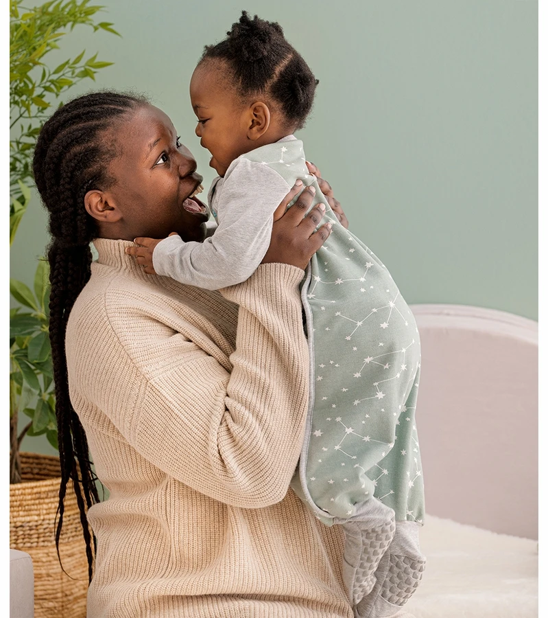 Love To Dream Long Sleeve Sleep Suit Organic Cotton Mild, 6-12 M - Stellar Olive 4 Love To Dream Long Sleeve Sleep Suit Organic Cotton Mild, 6-12 M - Stellar Olive - Image 2