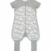 Love To Dream Short Sleeve Sleep Suit Organic Cotton Mild, 6-12 M - Doves Grey