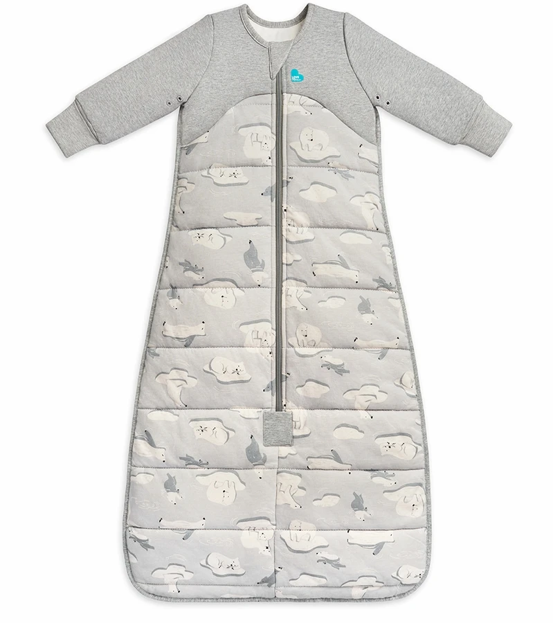 Love To Dream Sleep Bag Quilted Cotton 3.5 TOG, 6-18 M - South Pole Grey 3 Love To Dream Sleep Bag Quilted Cotton 3.5 TOG, 6-18 M - South Pole Grey