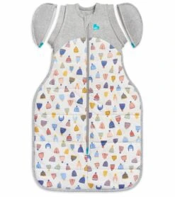 Love To Dream Swaddle UP Designer Collection Transition Bag Quilted Cotton 2.5 TOG, Large - Happy Hats White