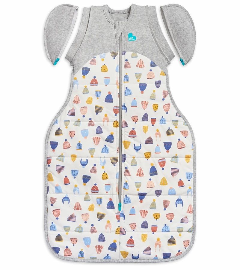 Love To Dream Swaddle UP Designer Collection Transition Bag Quilted Cotton 2.5 TOG, Large - Happy Hats White 3 Love To Dream Swaddle UP Designer Collection Transition Bag Quilted Cotton 2.5 TOG, Large - Happy Hats White