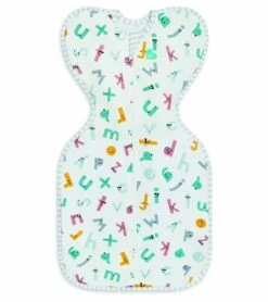Love To Dream Swaddle UP Ecovero Moderate, Medium - Alphabet Soup White