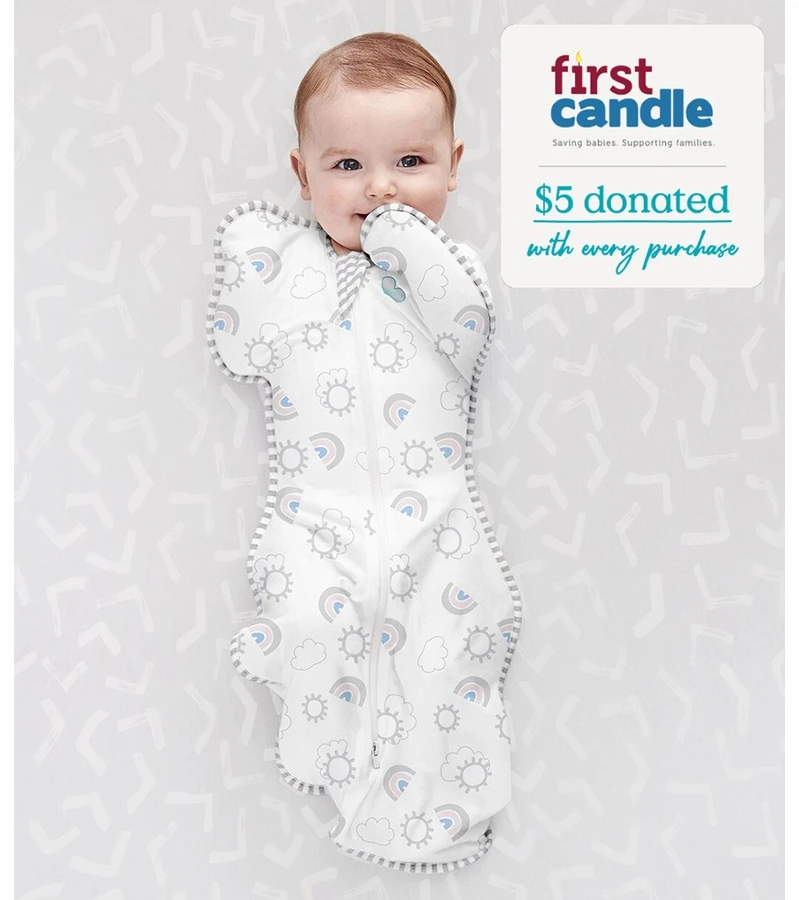 Love To Dream Swaddle UP Original 1.0 TOG, Newborn - Rainbow White 4 Love To Dream Swaddle UP Original 1.0 TOG, Newborn - Rainbow White - Image 2