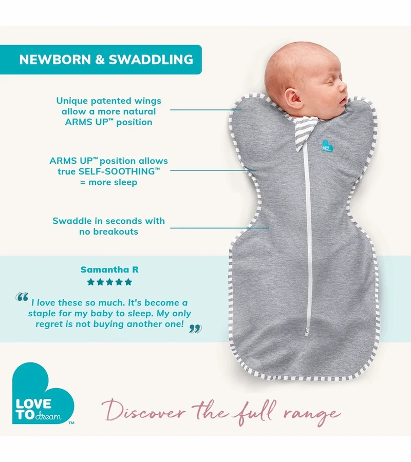 Love To Dream Swaddle UP Original 1.0 TOG, Newborn - Rainbow White 5 Love To Dream Swaddle UP Original 1.0 TOG, Newborn - Rainbow White - Image 3