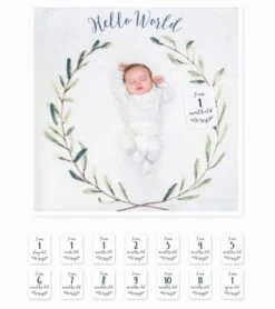 Mary Meyer Lulujo Baby's First Year Blanket & Cards Set - Hello World