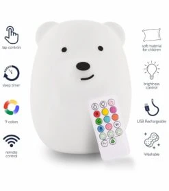 LumieWorld LumiPets Bear Night Light + Remote -Little Unicorn Store lumieworld lumipets bear night light remote 162