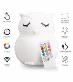 LumieWorld LumiPets Owl Night Light + Remote -Little Unicorn Store lumieworld lumipets owl night light remote 50