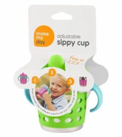Make My Day Adjustable Sippy Cup - Green/Blue -Little Unicorn Store make my day adjustable sippy cup green blue 180