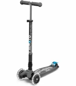 Micro Kickboard Maxi Deluxe Foldable LED Scooter - Volcano Grey
