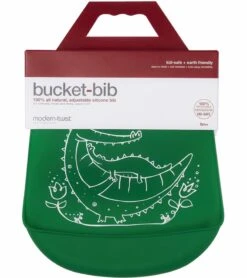 Modern-Twist Bucket Bib - Crocodile Cuddles Green -Little Unicorn Store modern twist bucket bib crocodile cuddles green 165