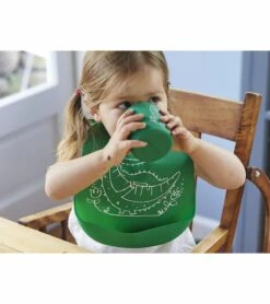Modern-Twist Bucket Bib - Crocodile Cuddles Green -Little Unicorn Store modern twist bucket bib crocodile cuddles green 166