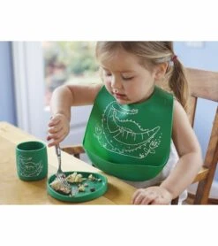 Modern-Twist Bucket Bib - Crocodile Cuddles Green -Little Unicorn Store modern twist bucket bib crocodile cuddles green 167