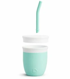 Munchkin C'est Silicone Training Cup With Straw, 4oz - Mint -Little Unicorn Store munchkin c est silicone training cup with straw 4oz mint 10