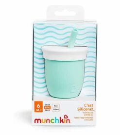 Munchkin C'est Silicone Training Cup With Straw, 4oz - Mint -Little Unicorn Store munchkin c est silicone training cup with straw 4oz mint 12