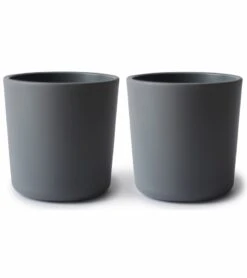 Mushie Dinnerware Cups For Kids, Set Of 2 - Smoke