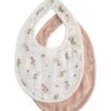 Mushie Muslin Bib, 2 Pack - Blush / Pink Floral