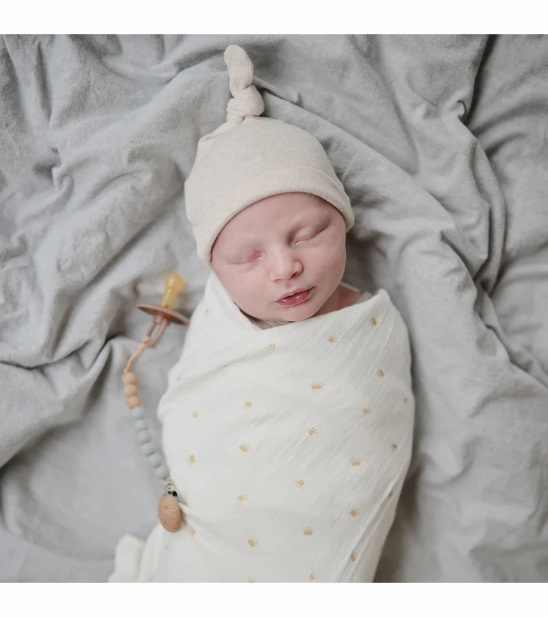 Mushie Organic Cotton Muslin Swaddle Blanket - Sun 6 Mushie Organic Cotton Muslin Swaddle Blanket - Sun - Image 4