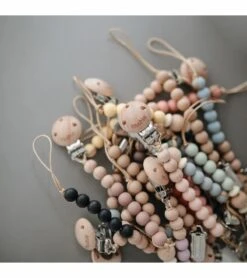 Mushie Pacifier Clip Cleo - Clementine -Little Unicorn Store mushie pacifier clip cleo clementine 104