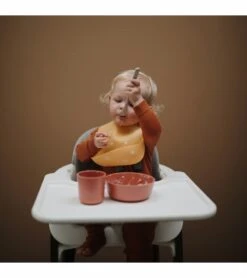 Mushie Silicone Baby Bib - Cambridge Blue -Little Unicorn Store mushie silicone baby bib cambridge blue 92