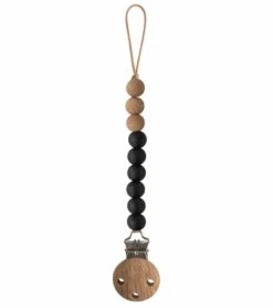 Mushie Silicone Pacifier Clip Eva - Black