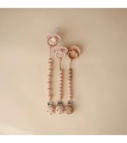 Mushie Silicone Pacifier Clip Eva - Blush -Little Unicorn Store mushie silicone pacifier clip eva blush 8